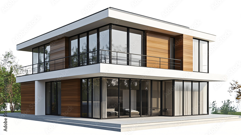 Modern House 3D Render on Transparent Background for Architecture and Design Projects Modern House 3D Render on Transparent Background for Architecture and Design Projects
