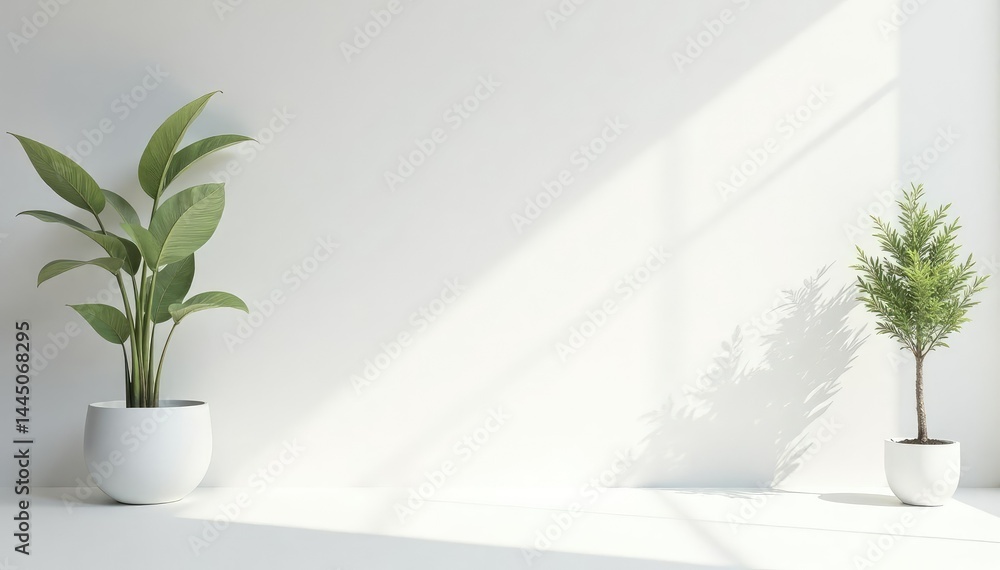 Fototapeta premium Clean minimalist aesthetic, pure white backdrop, unadorned, minimalist, pure white