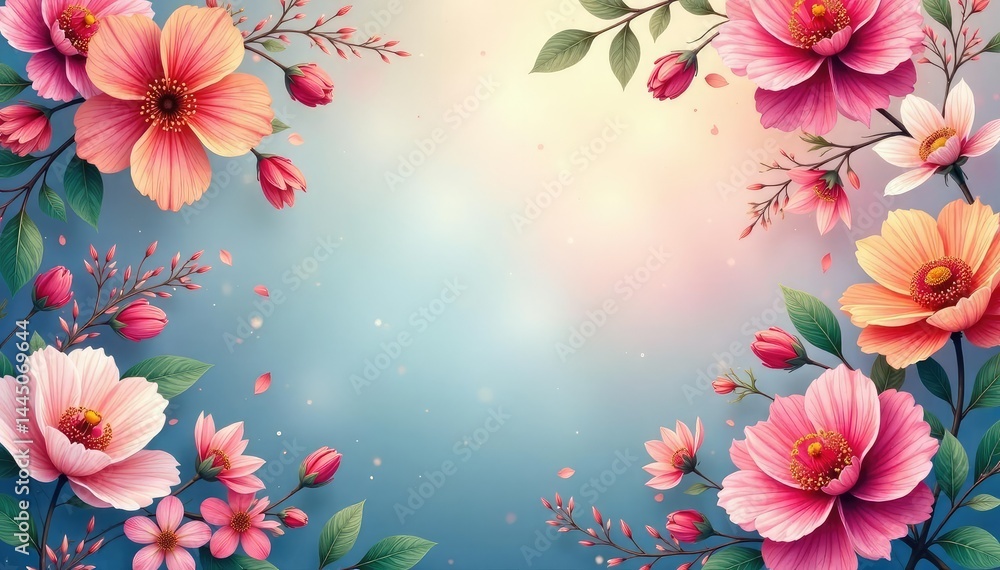 Fototapeta premium Intricate floral design with a subtle gradient, perfect for social media posts , plants, art