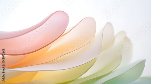 Pastel Shapes Arrangement Gentle Curves Abstract Background Delicate Color Palette
