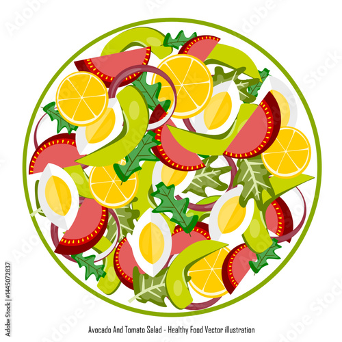 Fresh arugula salad, Healthy Food vector.