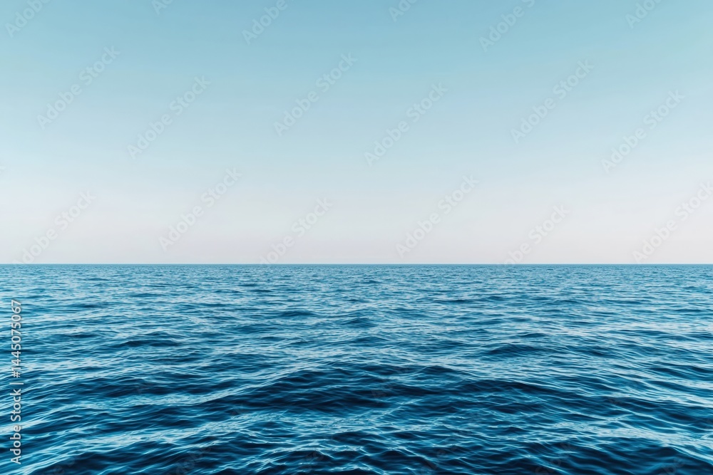 Obraz premium Serene minimalist ocean view blending seamlessly into hazy horizon