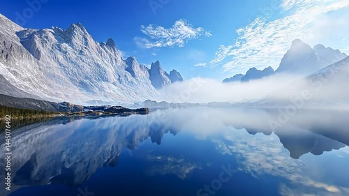 Wallpaper Mural Majestic Mountain Reflection: Serene Alpine Lake Landscape with Clear Blue Sky Torontodigital.ca