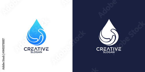 water dripping logo vector design