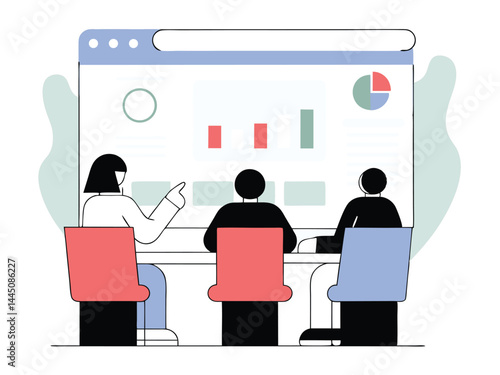 Chart and Graph – Business Data Research, Financial Infographics, and Project Planning Analysis Illustrator Artwork