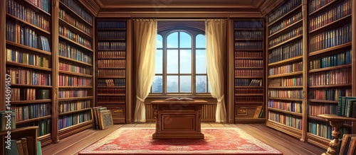 Wallpaper Mural A grand antique library filled with countless books. Torontodigital.ca