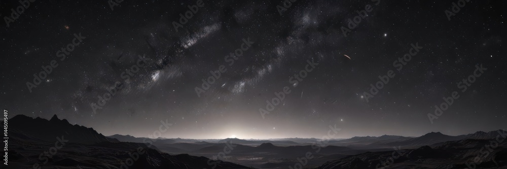 Fototapeta premium Distant galaxies, inky black void, cosmic dust , galaxies, abstract, galaxy