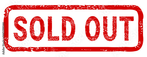 Dirty red stamp mark "SOLD OUT" surrounded by a rounded frame (cut out)