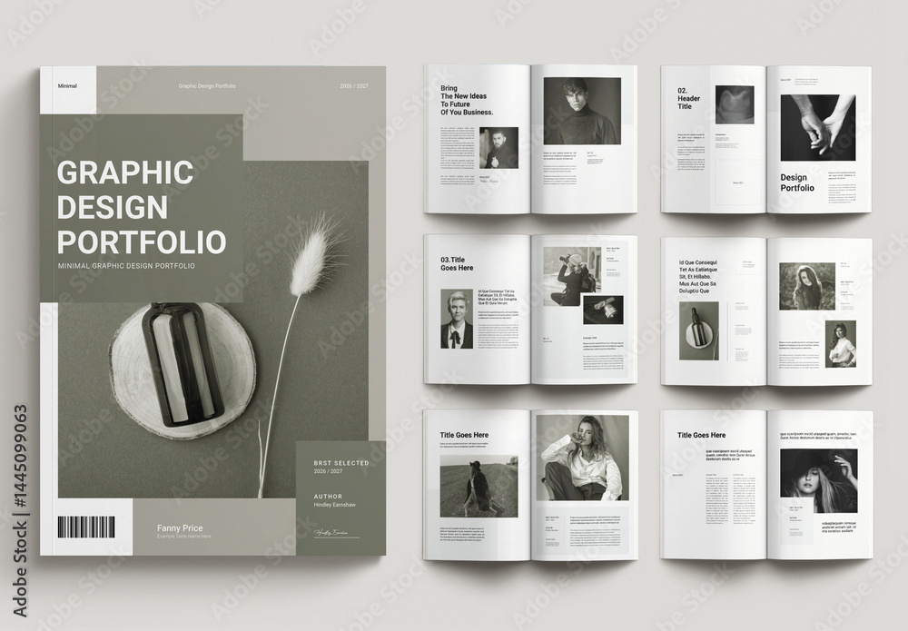 Graphic Design Portfolio Layout Stock Template | Adobe Stock