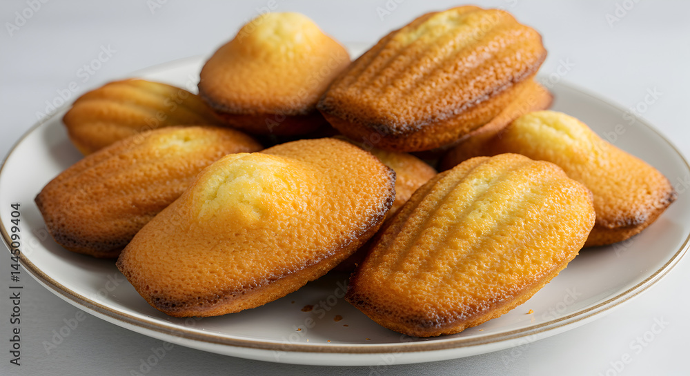 Delicious Homemade Madeleines French ShellShaped Cakes isolated on transparent background Delicious Homemade Madeleines French ShellShaped Cakes isolated on transparent background