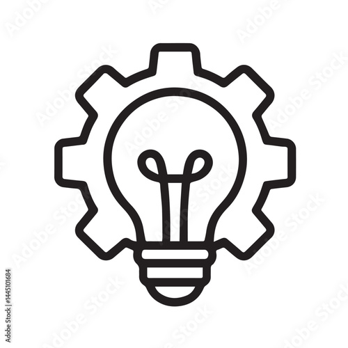 Creative Engineering: An illuminating light bulb at the core of a gear, symbolizing innovative solutions and the synergy of ideas, perfect for tech and design concepts.