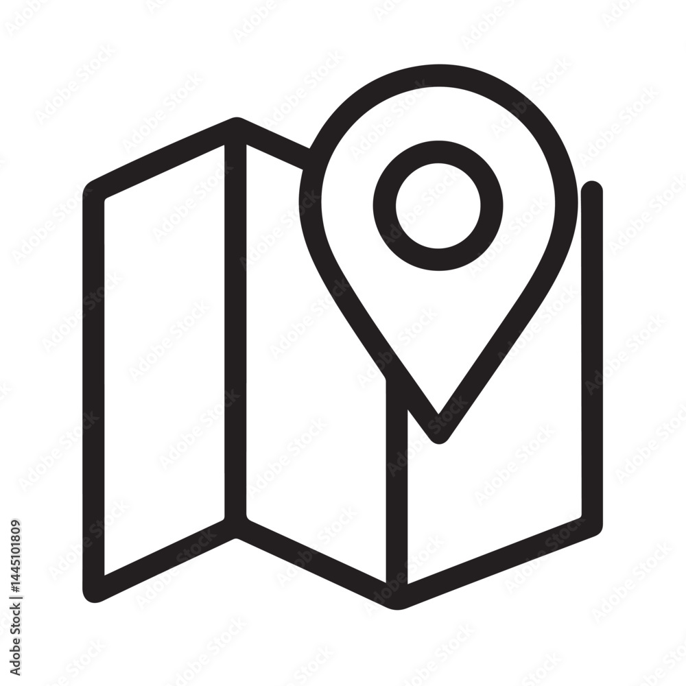 Digital Map and Pin Icon: A minimalist digital map icon and location pin for easy route finding and wayfinding. Digital Map and Pin Icon: A minimalist digital map icon and location pin for easy route finding and wayfinding.