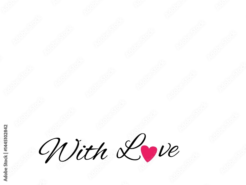 Fototapeta premium With Love Text With Heart Shape Decoration