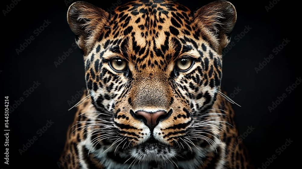 Naklejka premium Close-up portrait of a majestic leopard