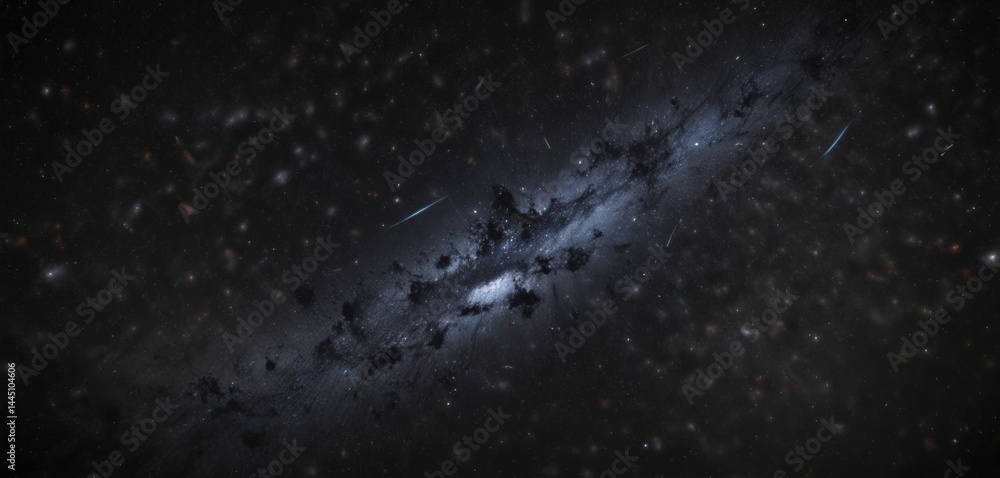 Obraz premium Myriad stars shimmer across an inky black galaxy backdrop , cosmic dust, quasars, astronomy