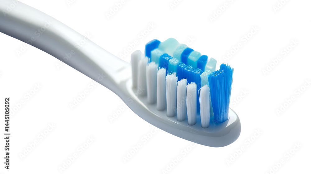 Fresh Toothbrush with Toothpaste on Transparent Background for Dental Hygiene