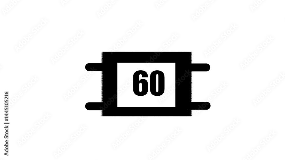 Calendar icon - day 60 animation Luma matte with transparent . appointment, important . time management, organize meeting. Planning strategy. on white background.. Calendar icon - day 60 animation Luma matte with transparent . appointment, important . time management, organize meeting. Planning strategy. on white background..