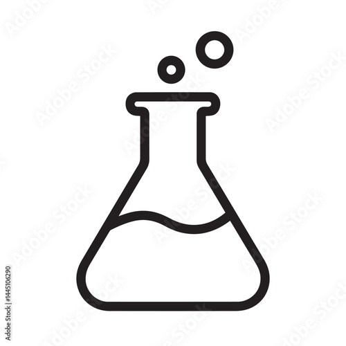 Chemical Reaction in Flask: A simple graphic captures the essence of scientific discovery, a flask with bubbling contents representing experiments and scientific progress.