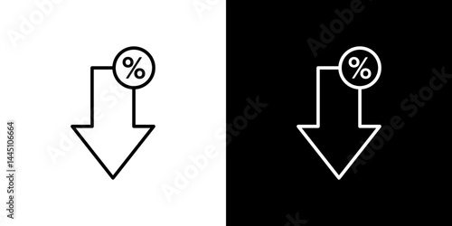 Percent down icon vector, illustration logo template in trendy style