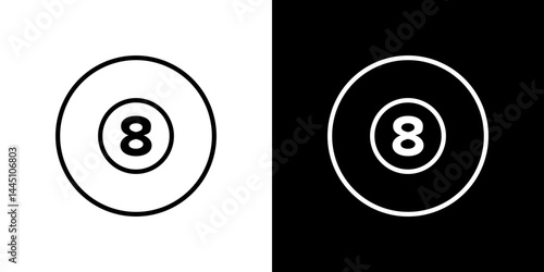 Pool 8 ball icon vector, illustration logo template in trendy style