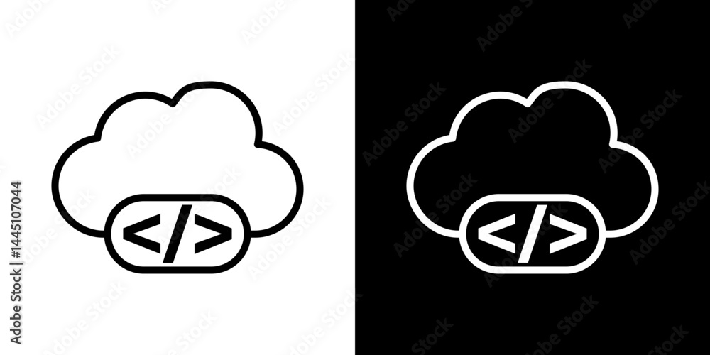 Cloud code icon vector, illustration logo template in trendy style Cloud code icon vector, illustration logo template in trendy style