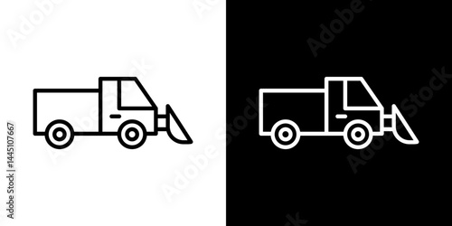 Snowplow icon vector, illustration logo template in trendy style