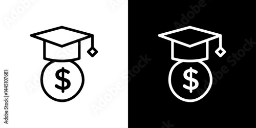 Scholarship icon vector, illustration logo template in trendy style