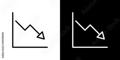 Arrow trend-down icon vector, illustration logo template in trendy style