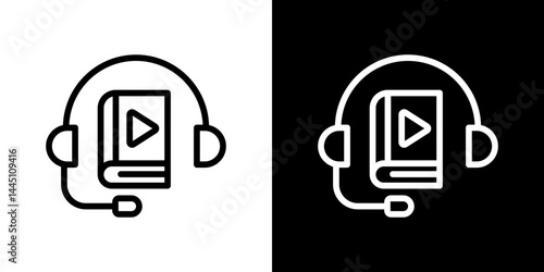 Audiobook icon vector, illustration logo template in trendy style