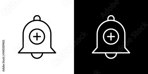 Cowbell circle plus icon vector, illustration logo template in trendy style