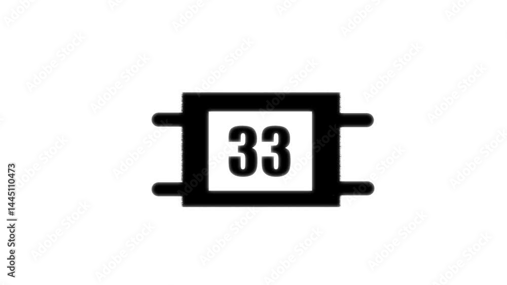 Calendar icon - day 33 animation Luma matte with transparent . appointment, important . time management, organize meeting. Planning strategy. on white background.. Calendar icon - day 33 animation Luma matte with transparent . appointment, important . time management, organize meeting. Planning strategy. on white background..