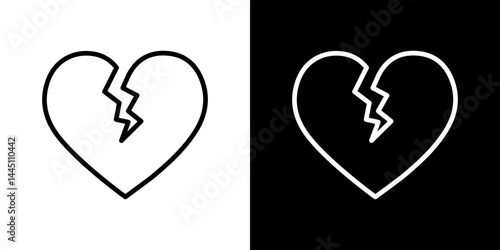 Heart Crack icon vector, illustration logo template in trendy style