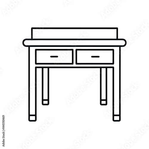 Desk Line Art Vector