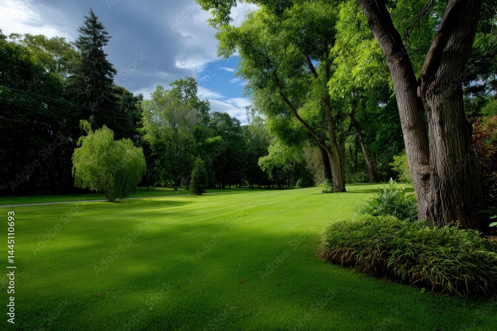 Green Lawn with Trees Green Lawn with Trees