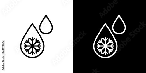 Snowflake droplets icon vector, illustration logo template in trendy style