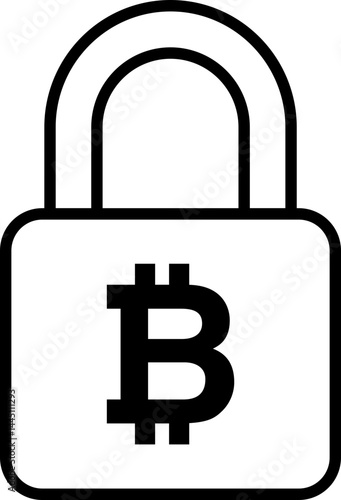 Bitcoin Security Vector Icon Stock Illustration