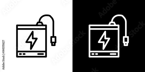 Power bank icon vector, illustration logo template in trendy style