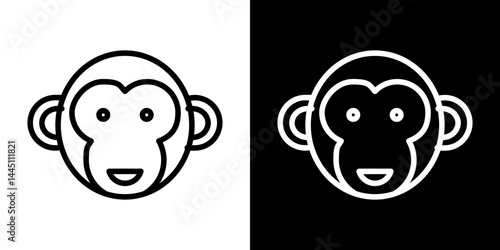 Monkey icon vector, illustration logo template in trendy style