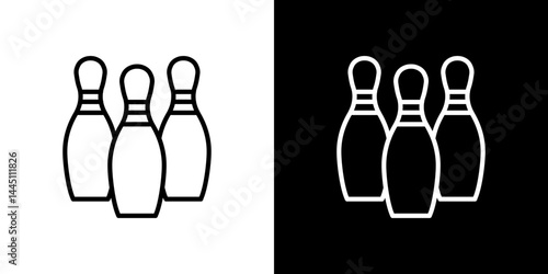 Bowling pins icon vector, illustration logo template in trendy style