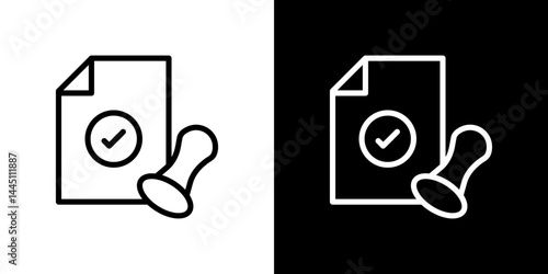 Approved document icon vector, illustration logo template in trendy style