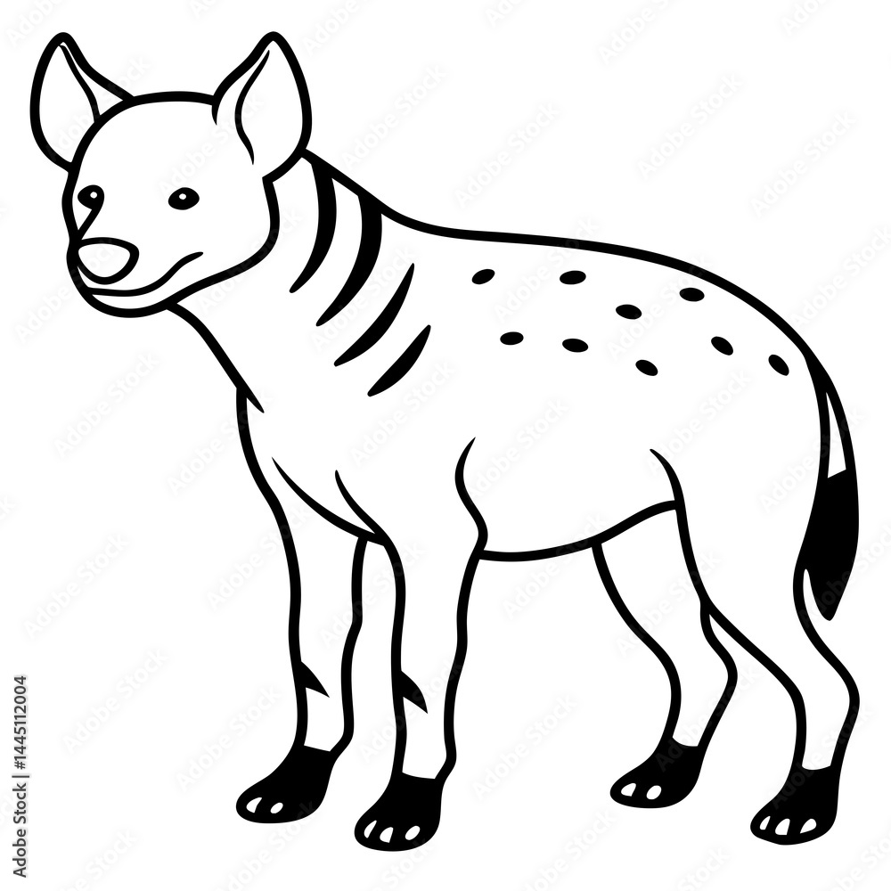 Fototapeta premium Sleek Hyena Outline Illustration
