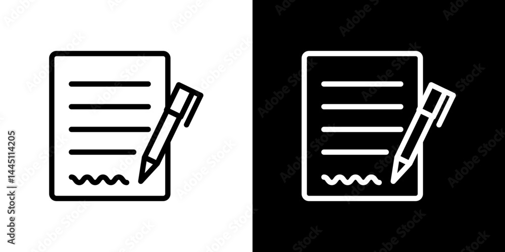 Signed contract icon vector, illustration logo template in trendy style Signed contract icon vector, illustration logo template in trendy style