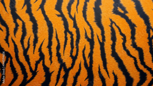 Close-Up of Tiger Fur with Orange and Black Stripes