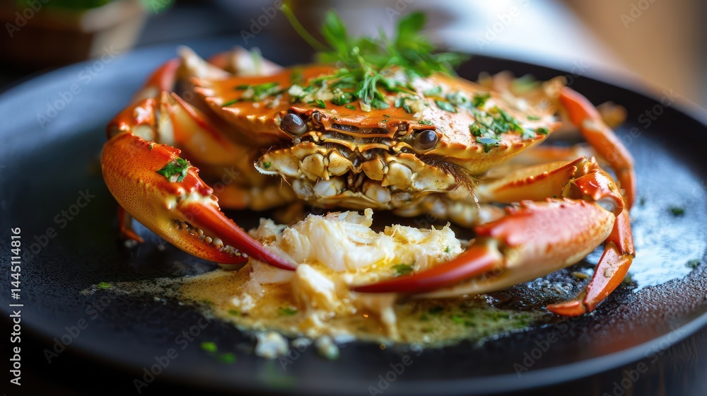 Delicious cooked crab dish Delicious cooked crab dish
