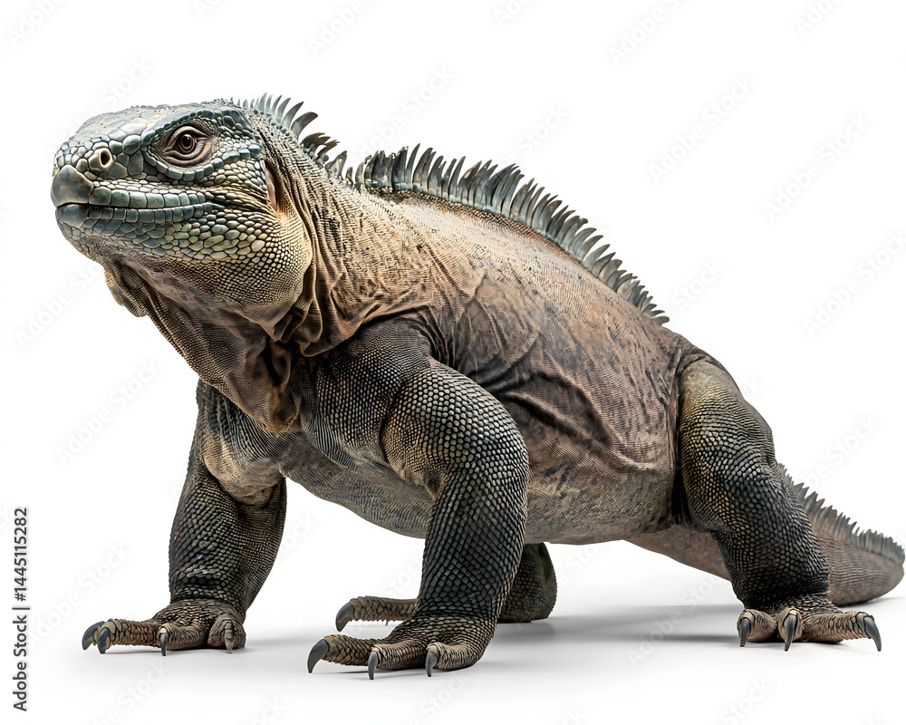 Obraz premium Green Iguana Side View
