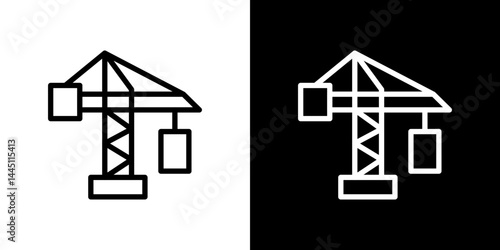 Construction crane icon vector, illustration logo template in trendy style