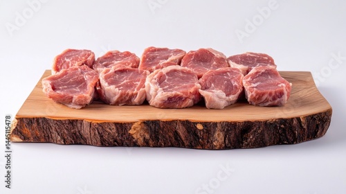 Raw meat cuts on wooden board (1)