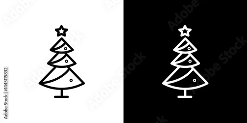 Christmas tree icon vector, illustration logo template in trendy style