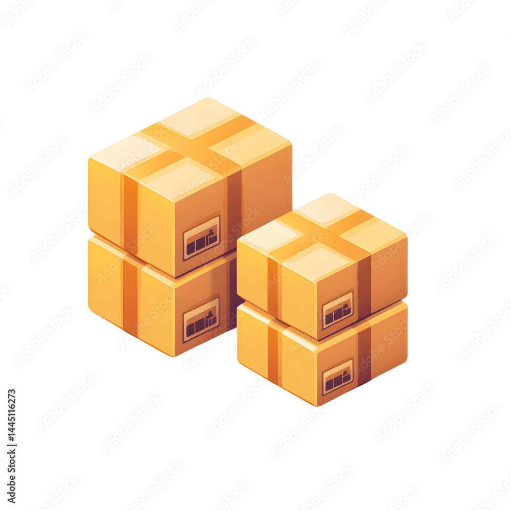 Fototapeta premium Stacked Cardboard Boxes Delivery Shipping Package E commerce Logistics