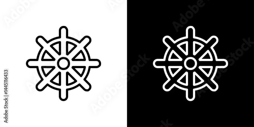 Dharmachakra icon vector, illustration logo template in trendy style